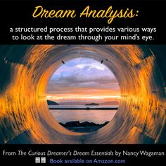 an image of the inside of a tunnel with text that reads, dream analsis a structured process that provides varis ways to look at the dream through your mind's eyes