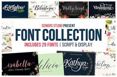 the font collection includes 26 font and display styles