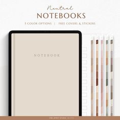 the notebook is lined up with different colors and patterns, including one for each page