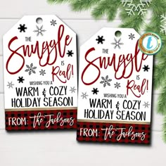 Christmas Gift Tags, The Snuggle is Real, Teacher Staff Employee Holiday Gift, Blanket Mitten Tag Editable Template, Self-Editing Download Employee Holiday Gifts, The Snuggle Is Real, Editable Gift Tags, Gift Tag Template, Gift Blanket, Holiday Tags, The Jacksons, Tag Print, Holiday Gift Tags