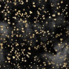 black and gold stars background with white clouds