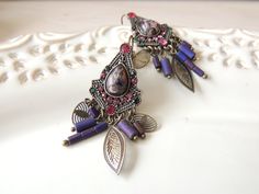 Excited to share the latest addition to my #etsy shop: Stunning Colorful Antique Dangle Earrings Sparkling Hanging Earrings, Earrings special occasion, Long Hanging earrings, Designer Earrings https://etsy.me/2QjvwqL #jewelry #earrings #purple #pink #women #bronze #acc Rich Design, Romantic Earrings, Design Earrings, Jewelry Making Tutorials, Antique Earrings, Round Earrings