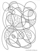 a black and white drawing of an abstract design