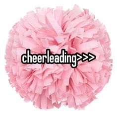 a pink pom - pom with the word cheer leading on it