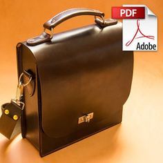 a brown leather briefcase sitting on top of a table next to an adobbe logo