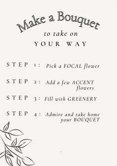 the instructions for making a bouquet