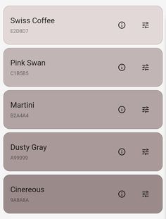 an iphone screen showing the menus for different coffee shops and restaurants, including pink swan