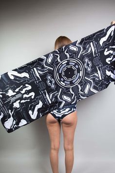 Embracing the techno chic vibes with this geometric print festival scarf! 🔳⚡ This bold black and white design is perfect for adding an edgy touch to any rave outfit. Paired with matching shorts, this pashmina is ready to turn heads on the dance floor. Access denied to anything but good times! #RaveOutfit #MusicFestivalOutfit #RaveGirl #FestivalFashion #TechnoChic #GeometricPrints Fabric Images, Edm Festival Outfit, Festival Scarves, High Tech Design, Rave Accessories, Rave Girl, Rave Clothing, Outfits Rave, Reversible Scarf