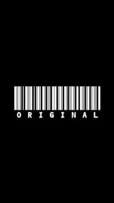 the barcode logo on a black background with white writing that says original in it