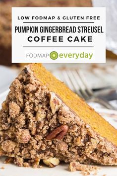 Low Fodmap Thanksgiving Recipes, Fall Coffee Cake, Fodmap Drinks, Pumpkin Molasses, Low Fodmap Snack