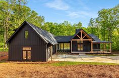 a house in the middle of a wooded area