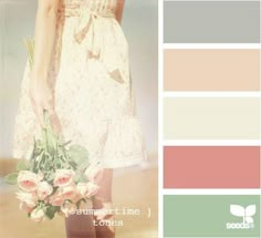 the color scheme is peach, blue, and green with pink roses in it's center