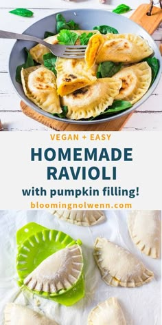 homemade ravioli with pumpkin filling is an easy and healthy recipe for the whole family