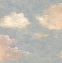 the sky is filled with white clouds in pastel colors