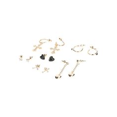 No Boundaries Black and Gold Heart and Cross Earrings, 6 Pack Size: one size.  Gender: female.  Age Group: adult. Heart And Cross, Cross Earrings, 6 Packs, Gold Heart, No Boundaries, Heart Of Gold, 6 Pack, Black And Gold, Boundaries