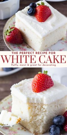 the perfect recipe for white cake with berries on top