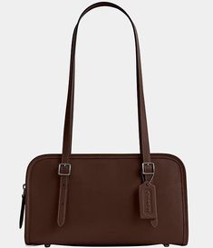 COACH Swing Shoulder Bag | Dillard's Classic Coach Bag With Zipper Closure, Coach Leather Satchel For Daily Use, Cognac Rectangular Satchel With Zipper Closure, Rectangular Cognac Satchel With Zipper Closure, Classic Coach Handheld Shoulder Bag, Coach Leather Satchel With Soft Leather, Coach Leather Shoulder Bag For Business, Timeless Leather Coach Bag, Modern Brown Coach Satchel