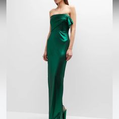 Emerald Color Worn Once Like New Glamorous Green Silk Dress, Black Halo Dress, Black Halo, Emerald Color, Dresses Black, Halo, Colorful Dresses, Emerald, Black Dress