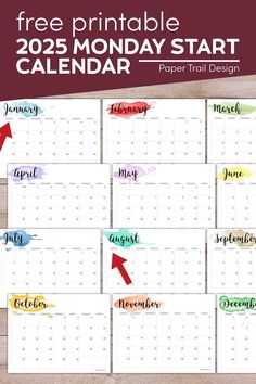 the free printable 2013 monday start calendar