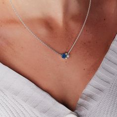 14k Blue Sapphire Diamond Necklace, Cluster Necklace Gemstone, Birthstone Necklace, 14k Solid Gold, Real/Natural Sapphire, Bridal Necklace Gold: Made in 14k Solid Gold Jewelry Specification: ✦ Stone 1: Natural Blue Sapphire ✦ Cut: Round  ✦ Carat: 0.35 Cts ✦ Color: Blue ✦ Stone 2: Natural Diamond ✦ Cut: Round  ✦ Carat: 0.20 Cts ✦ Color: G-H ✦ Clarity: VS1 ✦ or Stone 2: Lab-Grown Diamond  ✦ Color: E-F ✦ Clarity: VVS1 <> Customization option: The ring can also be made in 18k and 10k Gold please message me to know more details.  Shipping: We offer free shipping worldwide. Each item can be tracked through the tracking link. than natural diamonds. Cluster Necklace Gemstone, Sapphire Fine Jewelry Birthstone Necklace, Fine Jewelry Sapphire Birthstone Gemstones, Sapphire Birthstone Necklace In Fine Jewelry Style, Sapphire Round Cut Birthstone Necklace, Blue Round Diamond Birthstone Necklace, Blue Diamond Round Birthstone Necklace, Blue Diamond Birthstone Necklace, White Gold Sapphire Birthstone Necklace