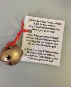 an ornament with a poem attached to it