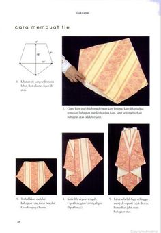 the instructions for how to fold an origami paper napkin with stripes and flowers