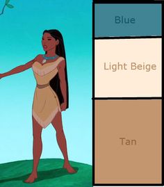 Disneybound princess colors cheat sheet. Extremely helpful for putting together themed outfits. Pocahontas Color Palette, Disney Princess Colors Palette, Pocahontas Inspired Outfits, Pocahontas Dress Inspired Outfits, Pocahontas Modern Outfit, Pocahontas Disneybound, Movie Character Ideas, All The Princesses, Disney Princess Colors