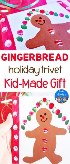 gingerbread holiday trivet kid - made gift for kids to make with their own hands