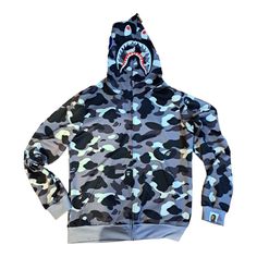 Bape Black And White Full Zip Camouflage Men's Hoodie. Brand:Bape.Size Medium. In Great Condition. Ships Quickly. Bape Black And White, Bape Black, Bape Shark, Full Zip Hoodie, Christmas List, Zip Hoodie, Camouflage, Hoodies Men, Mens Jackets