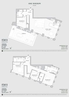 the floor plan for one room apartment in new york city, with two separate rooms