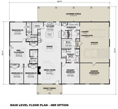 the main level floor plan for an apartment