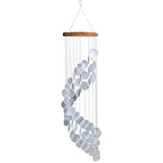 spiral shaped white capiz shell windchime with a round wooden top. Florida Gifts, Capiz Wind Chimes, First Year Of Marriage, Life Color, Coastal Life, Capiz Shell, Spiral Design, Chesapeake Bay, Wooden Tops