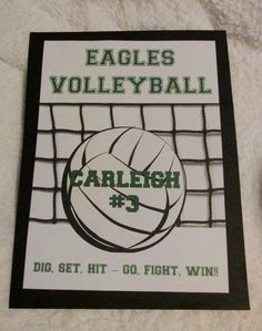 an eagle volleyball card with the number 3 on it next to a tennis racket