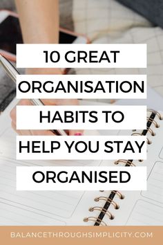 Life feeling busy and complicated? Try these 10 great organisation habits to help you stay organised in life, cut your stress and boost your spirits. #habitsandroutines #organisationhabits #organizationhabits #getorganised #organize #timemanagement #productivitytips Caring For Mums, Decluttering Inspiration, Decluttering Tips, Building Self Esteem, Intentional Parenting, Productive Habits, Negative Self Talk, Love Tips, Live Simply