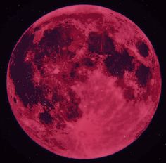 the full moon is shown in red and black