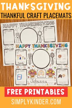 thanksgiving printables with the words happy thanksgiving on it, and an image of a turkey