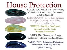 House Protection, Crystal Healing Chart, Magic Spell Book, Witch Spell Book, Crystals Healing Properties, Protection Crystals, Spiritual Crystals, Herbal Magic, Crystal Healing Stones