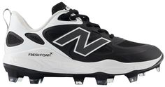 a pair of new balance shoes with black and white accents on the upper part of the shoe