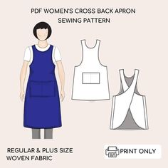 a woman's cross back apron sewing pattern