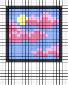 a cross stitch pattern with squares in the middle