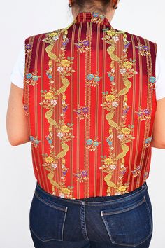 craft vest, made in spain, 100% rayon red vest, flower vest, party vest, party wear, craft clothing, cloth vest, colorful vest, women gift, man gift Vest Colorful, Flower Vest, Women Waistcoat, Colorful Vest, Silk Vest, Boho Vest, Floral Vests, Red Vest, Party Kleidung