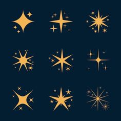 various stars on a dark background