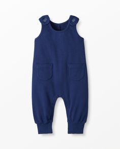 Baby Pocket Overalls In Organic French Terry | Hanna Andersson Leg Snaps, French Baby, Baby Swimwear, Best Pajamas, Blue French, Matching Family Pajamas, Boys Romper, Boys Pajamas