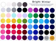 an image of a poster with different colors on it's sides and the words clear bright winter