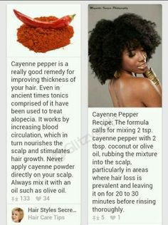 Cayenne Pepper for the hair?! Wow! Black Hair Braids, Remedies For Hair Growth, Make Hair Grow Faster, Pop Makeup, Hair Colouring, Make Hair Grow, Hair Growth Secrets, Hair Growing Tips, Hair Therapy