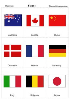 the flags of different countries are shown in this graphic diagram, which shows their country's flag colors