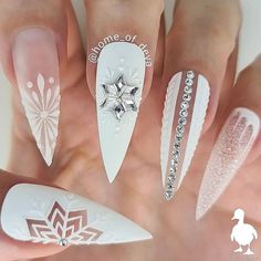 Snow Nails, December Nails, Nail Colors Winter, Snowflake Nails, Winter Nail Art, Winter Nail Designs