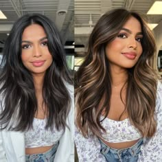 Level 2 Hair Color Balayage, Layers With Colored Hair, Caramel Face Framing Highlights On Dark Hair, Hair Colour For Layered Hair, Highlights Layers Brown Hair, Blonde For Indian Skin, Dyed Hair For Indian Women, Balayage Hair For Tan Skin Tone, Hair Colour That Suits Indian Skin