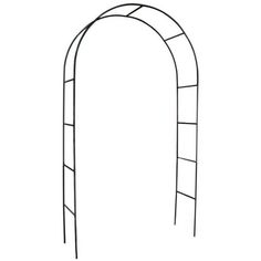 an arched metal structure on a white background