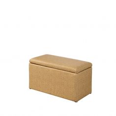 a brown wicker storage box with lid on an isolated white background for product display